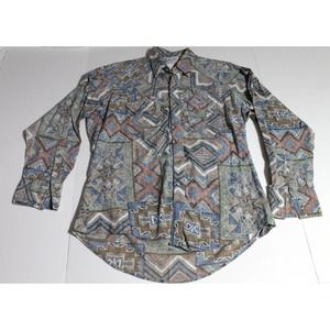 Vintage Rockmount Truwest Mens Western Cowboy Long Sleeve Pearl Snap Shirt M